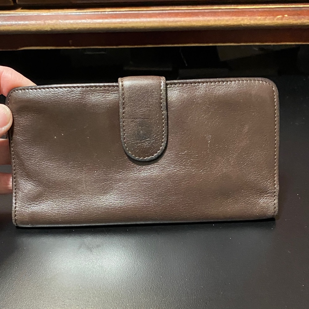 Fossil vintage brown Leather checkbook Wallet